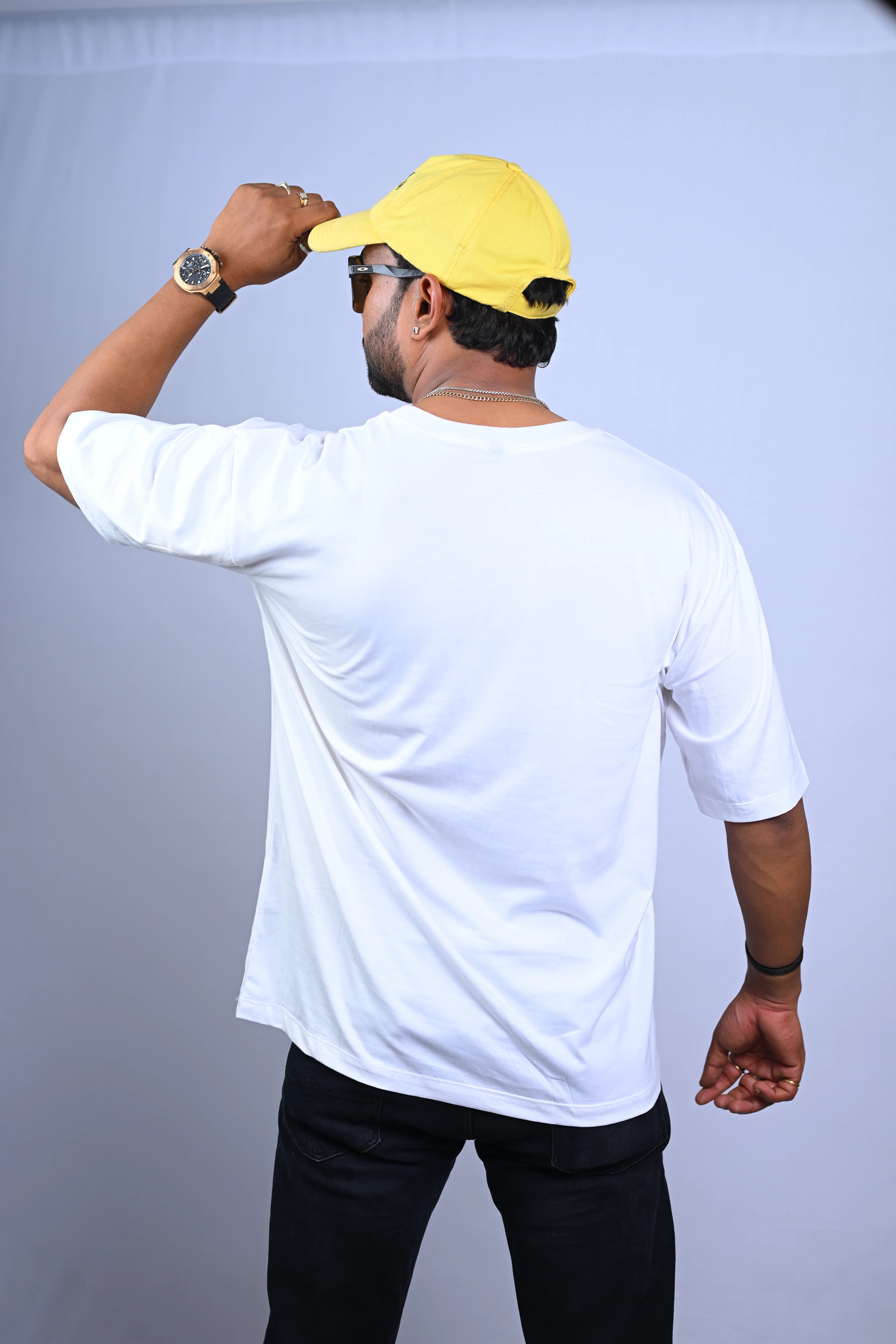 Vintage Motorcycle Graphic Oversized T-Shirt White