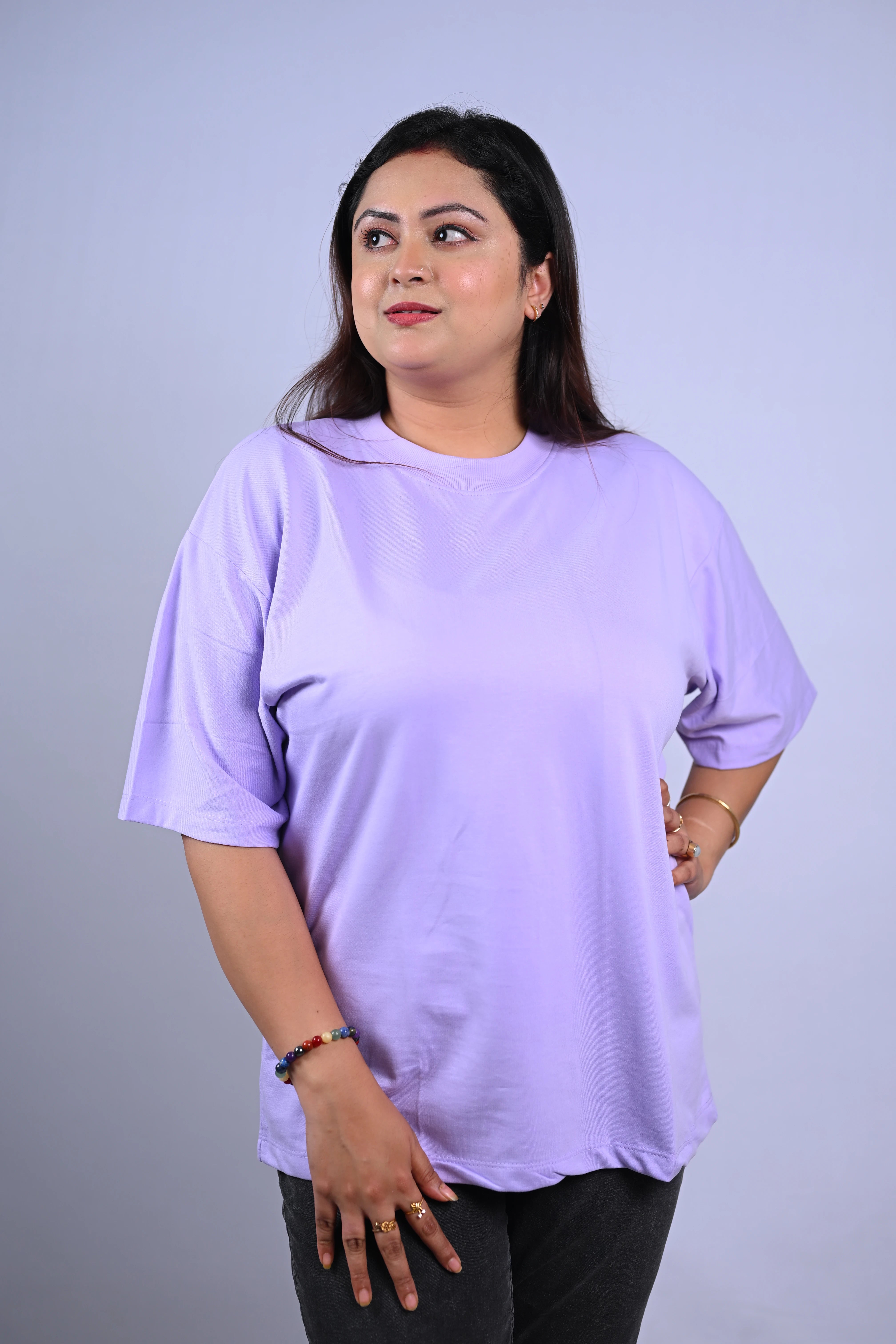 Blessed Baddie Graphic Oversized T-Shirt Lilac Purple