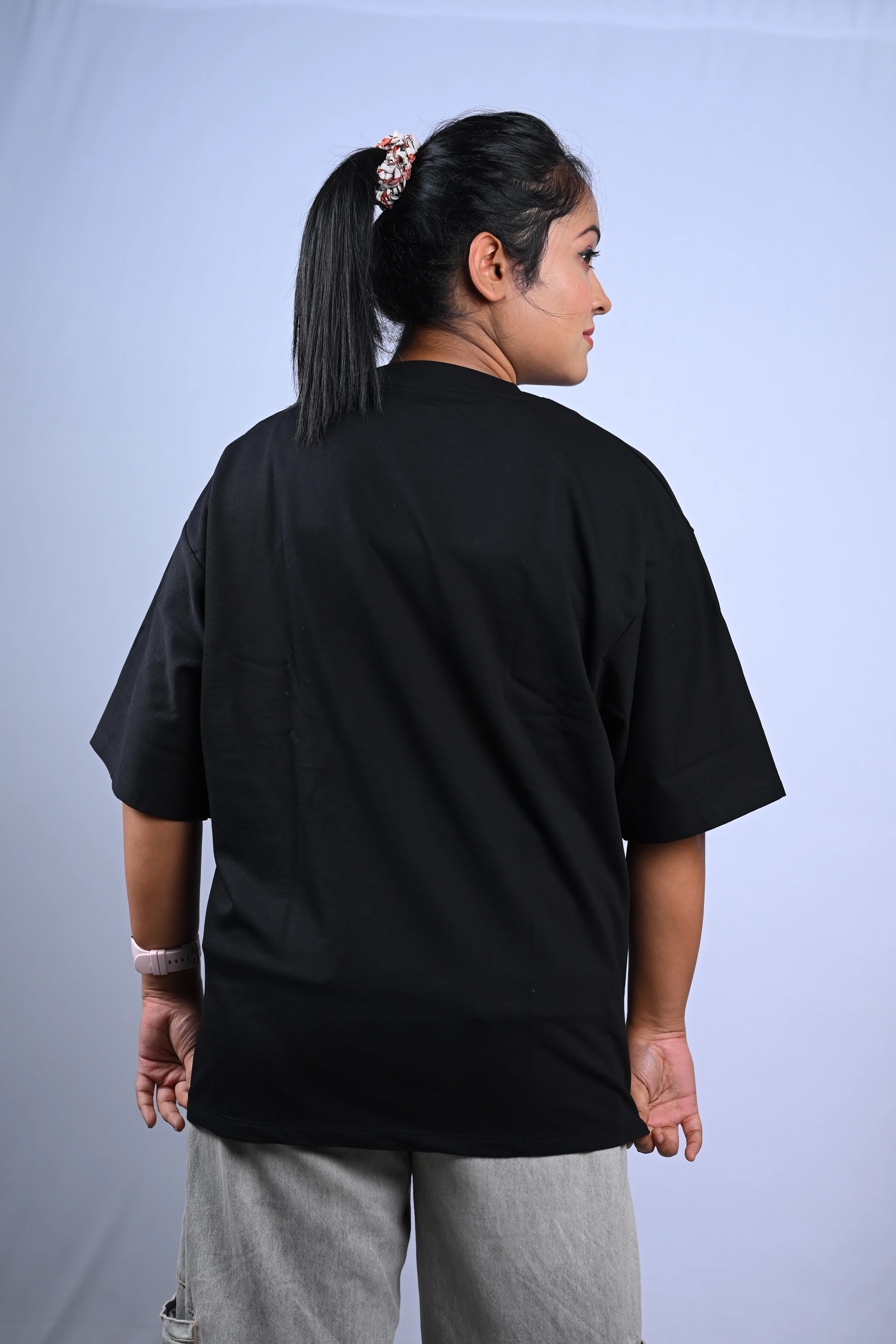 Coffee Time Graphic Oversized T-Shirt Black