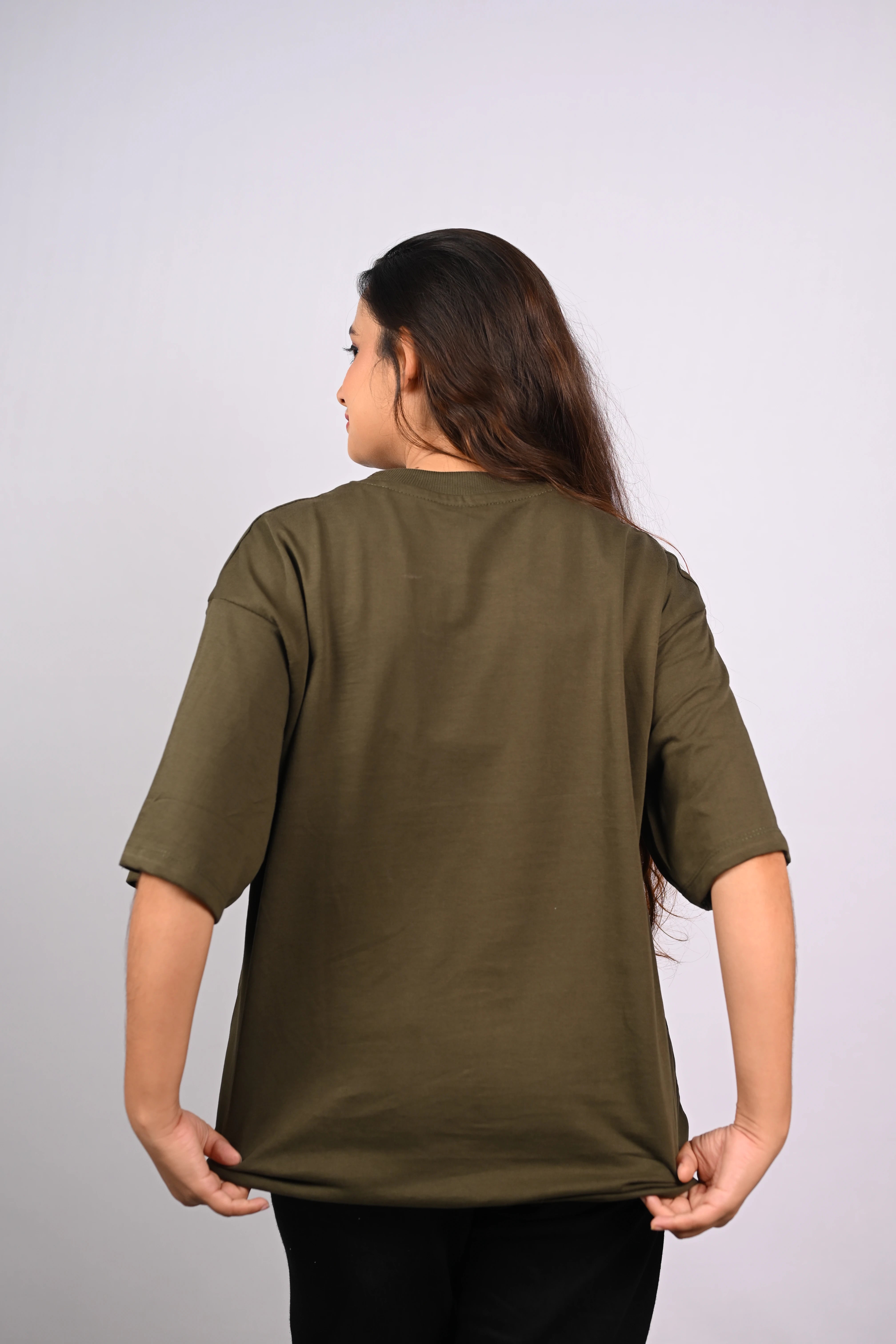 Push Your Limits Graphic Oversized T-Shirt Olive Green