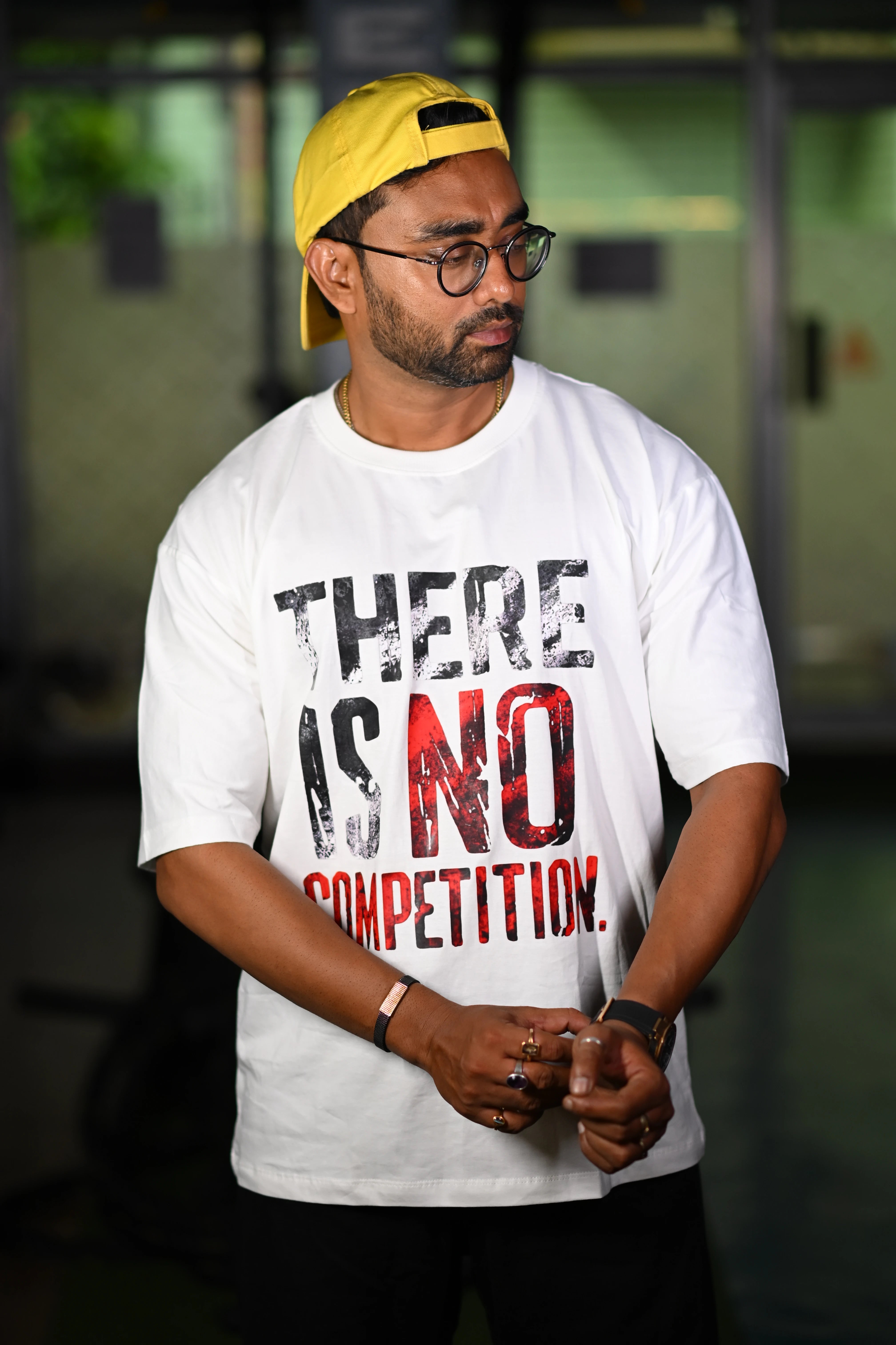 There Is No Competition Graphic Oversized T-Shirt White